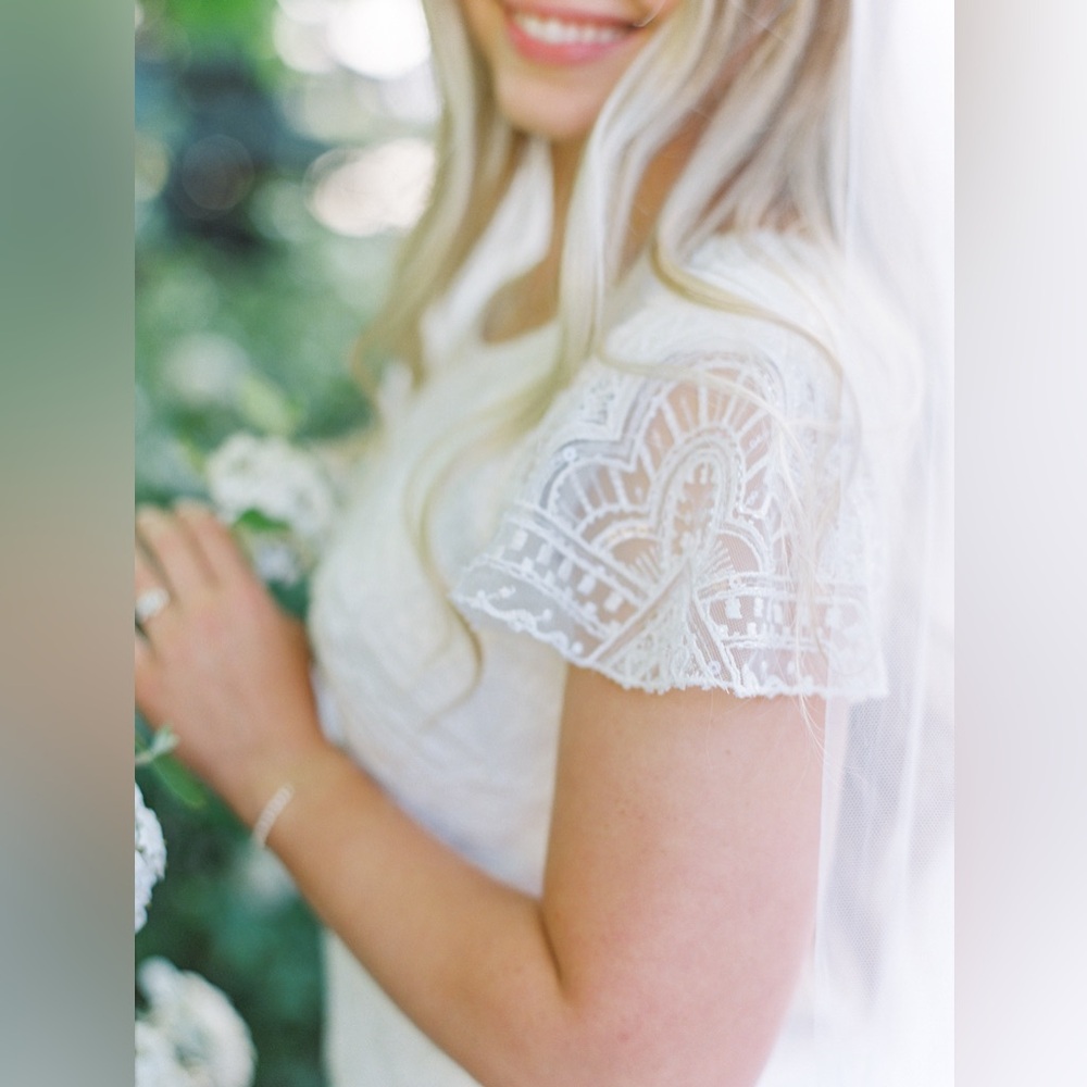 Lis Simon - custom beaded lace wedding gown - Picture 3 of 8